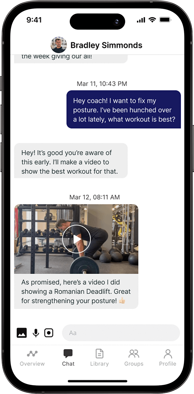 In-app coaching chat